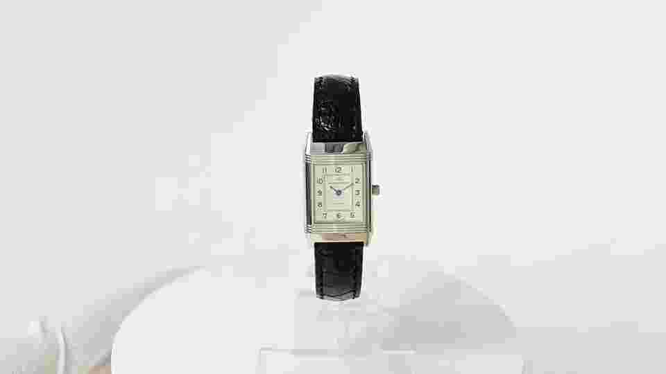 Jaeger-LeCoultre Reverso Watch #14 260.8.47 Quartz Embossing Leather BK 356LC522