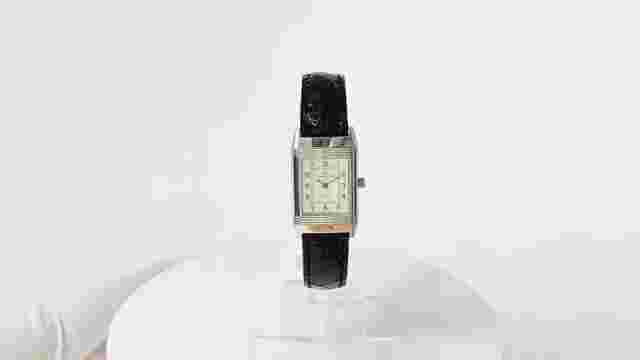 Jaeger-LeCoultre Reverso Watch #14 260.8.47 Quartz Embossing Leather BK 356LC522