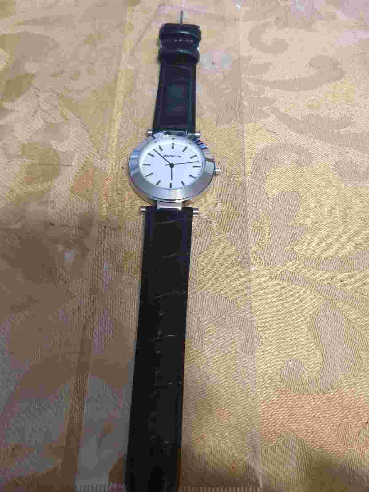Claiborne Black Leather Wrist Watch