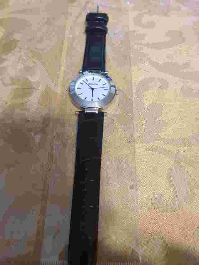Claiborne Black Leather Wrist Watch