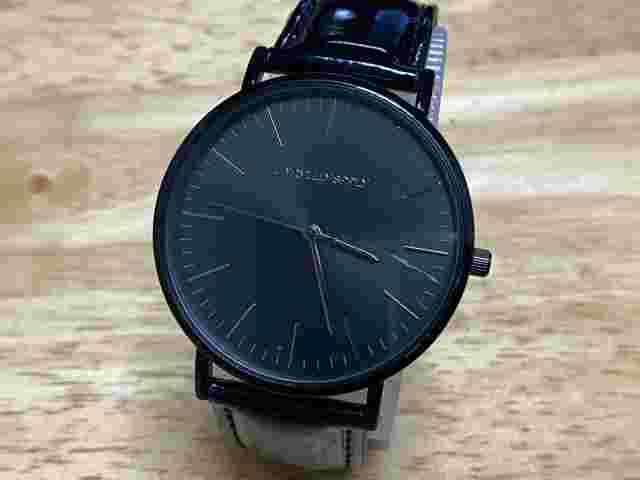 ASOS Watch Japan Quartz Men All Black Leather Band New Battery