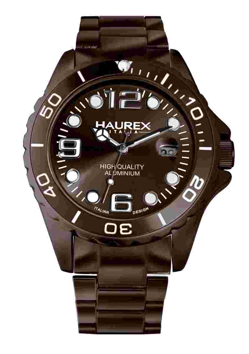 Haurex Italy Women's 7K374DM1 Ink Lady Aluminum Brown Date Watch
