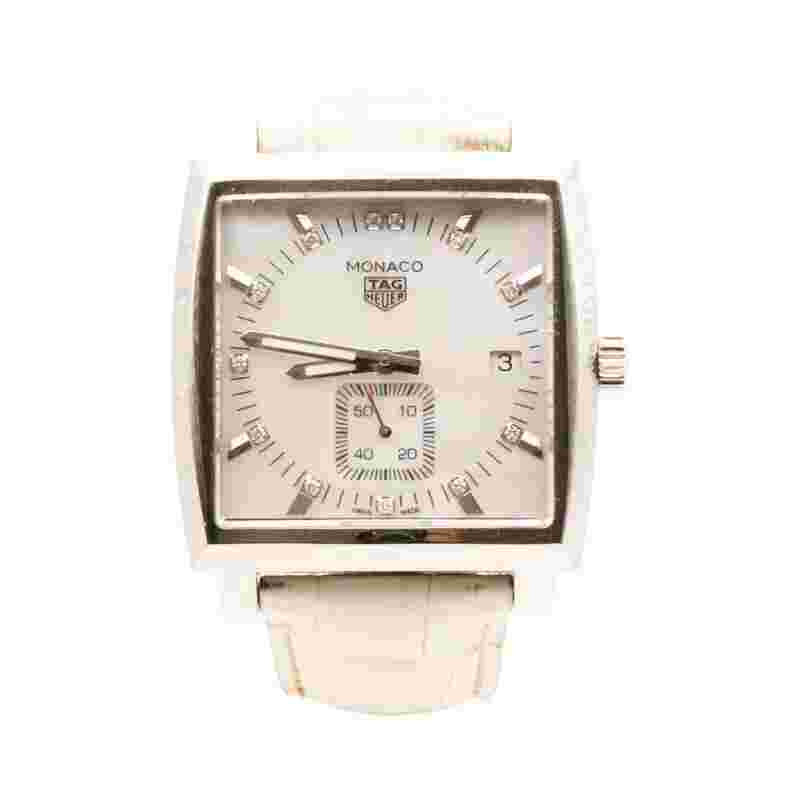 TAG Heuer Monaco White Mother of Pearl Men's Watch - WAW131B.FC6247