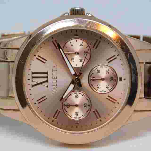 VALLETTA FMD FMDCT595A Rose Gold Tone Quartz Women's Watch Sz. 7" New Battery