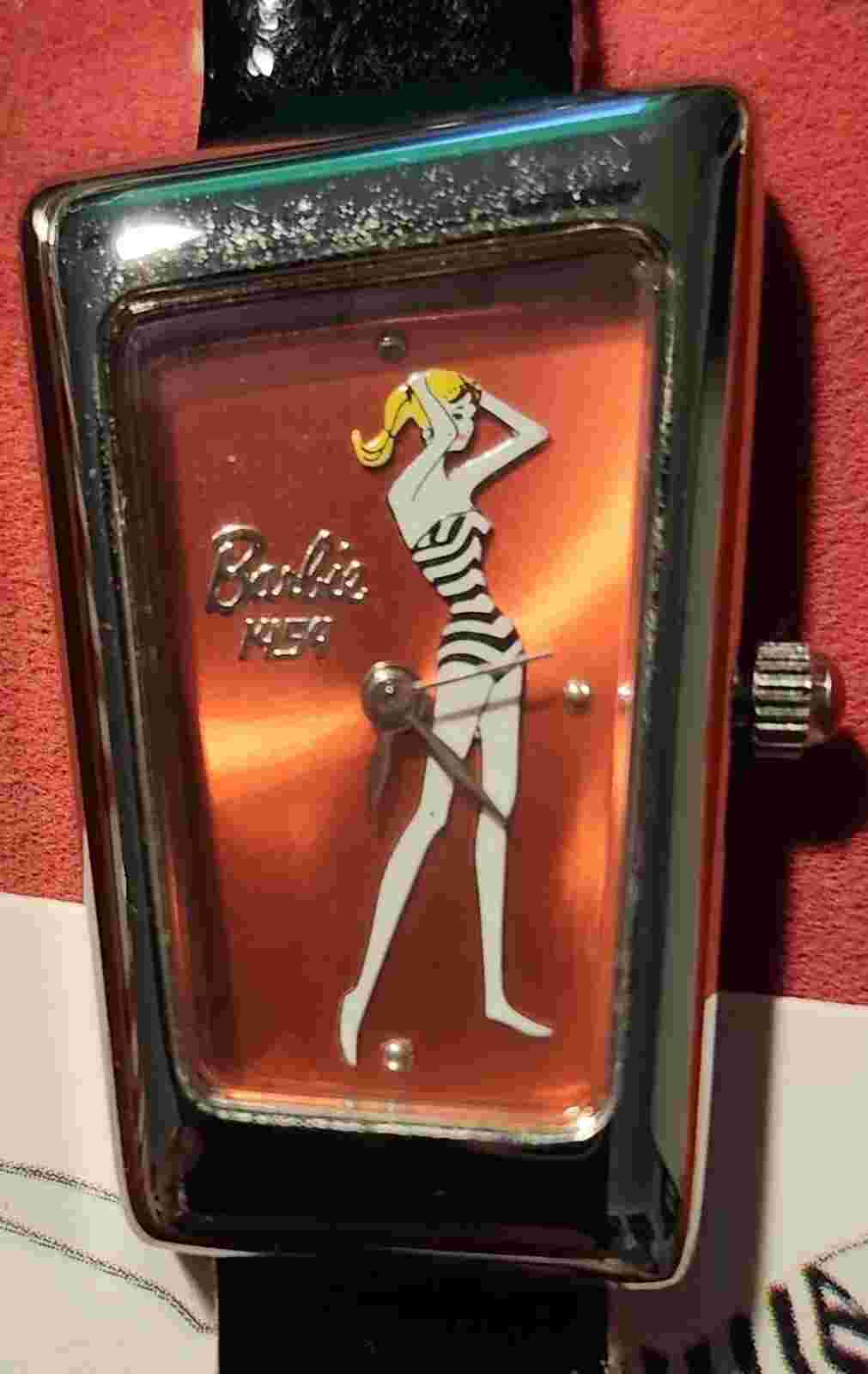 Mattell Vintage Barbie Watch Women Limited Retro Swimsuit 1959  COA Case