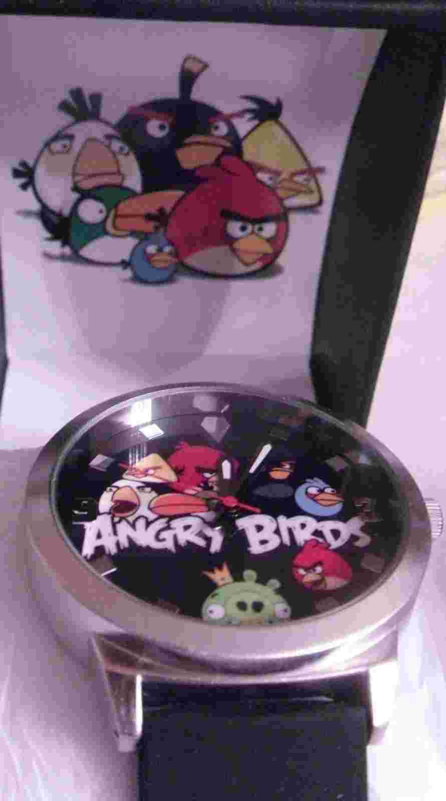 ANGRY BIRDS WATCH BLACK RUBBER STRAP