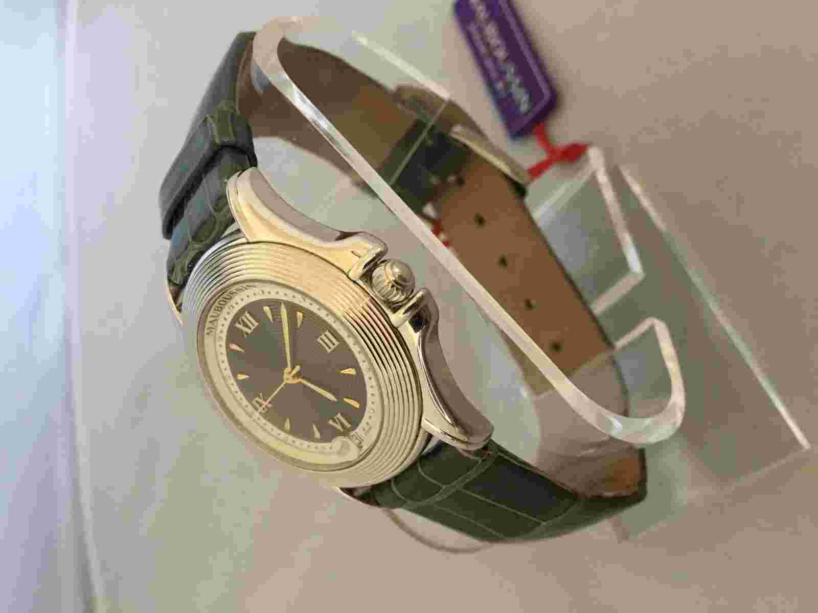 Mauboussin Green Leather Automatic 18K Men's Watch With Date Msrp $6,995.00