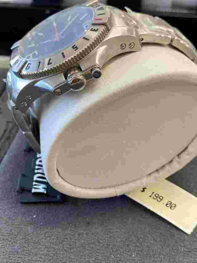 NEW Magnum Grey Stainless Steel Quartz Analog Watch  CASE SIZE 42.00 MM