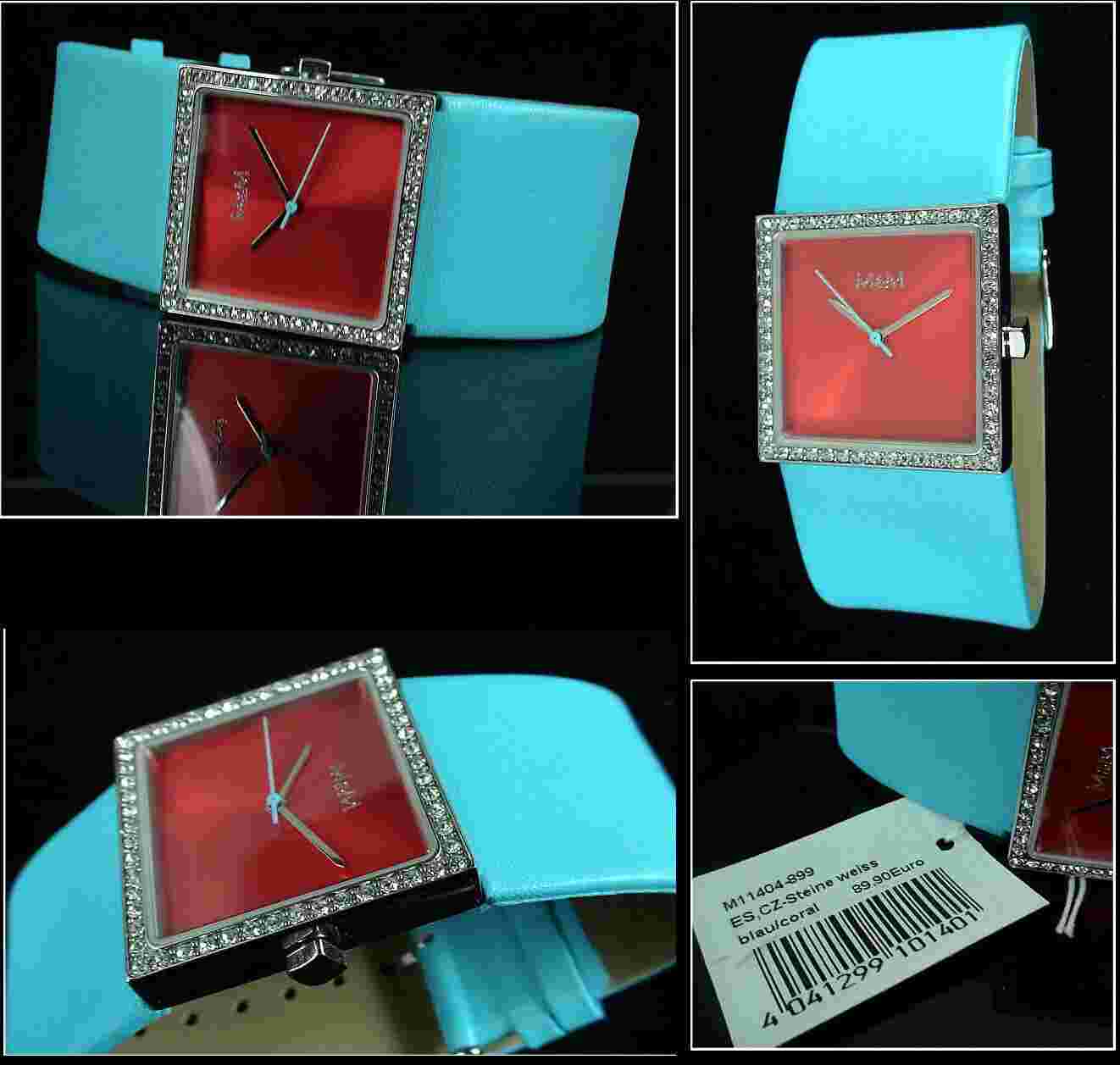 Designer Watch MM Stainless Steel Zirconia Colours Coral And Turquoise M11404