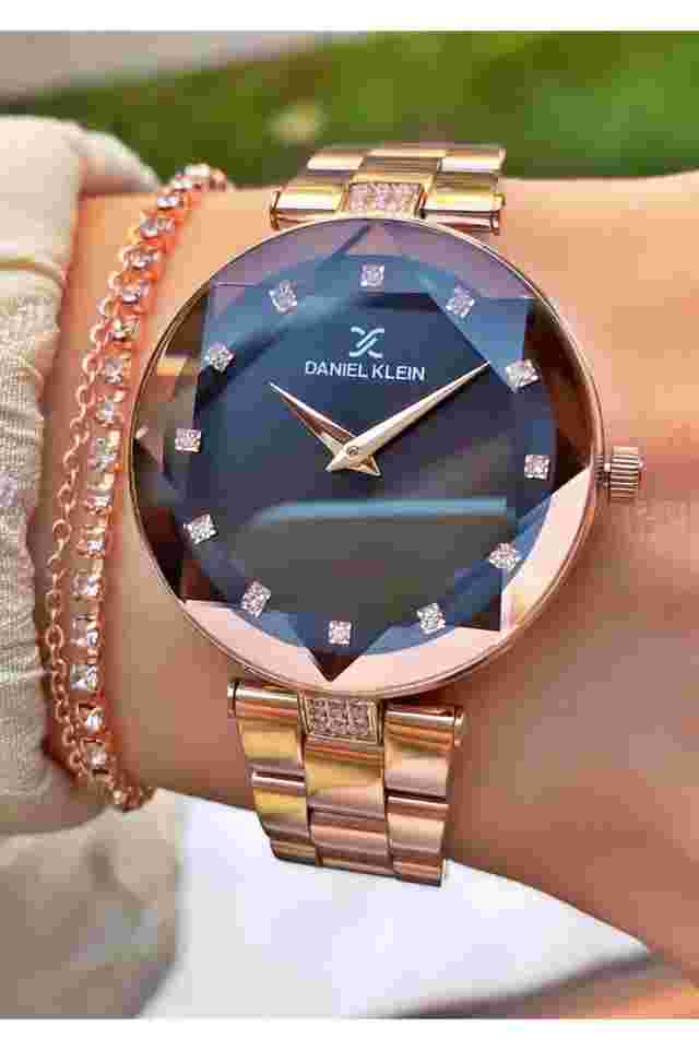 Daniel Klein Rose Gold Color Cut Glass Special Edition Women's Wristwatch