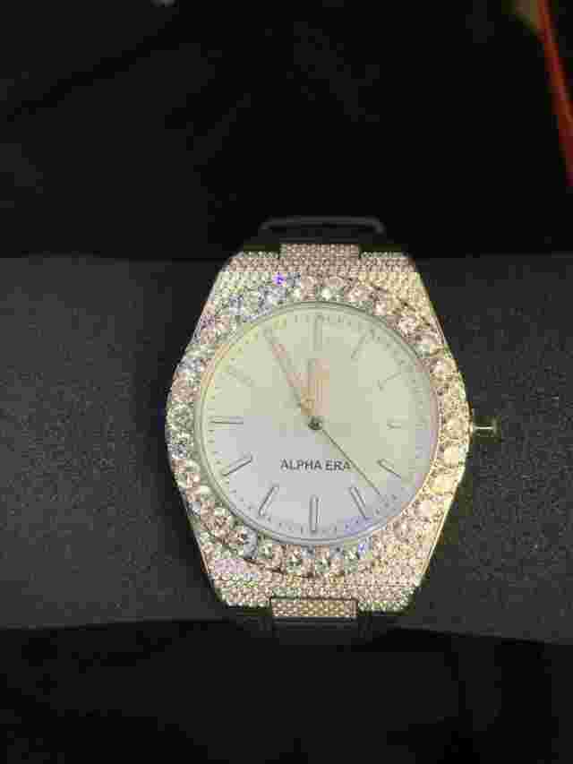 GLD Shop Iced Alpha Era® Watch 316 w/ Rubber Strap White Face