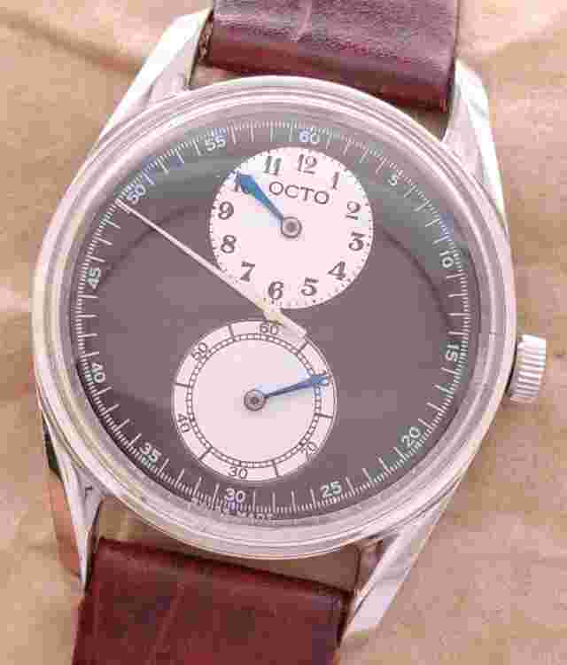 OCTO REGULATOR CLASSIC MEN'S 36mm BLACK Cal.FHF200 SWISS STEEL VINTAGE WATCH