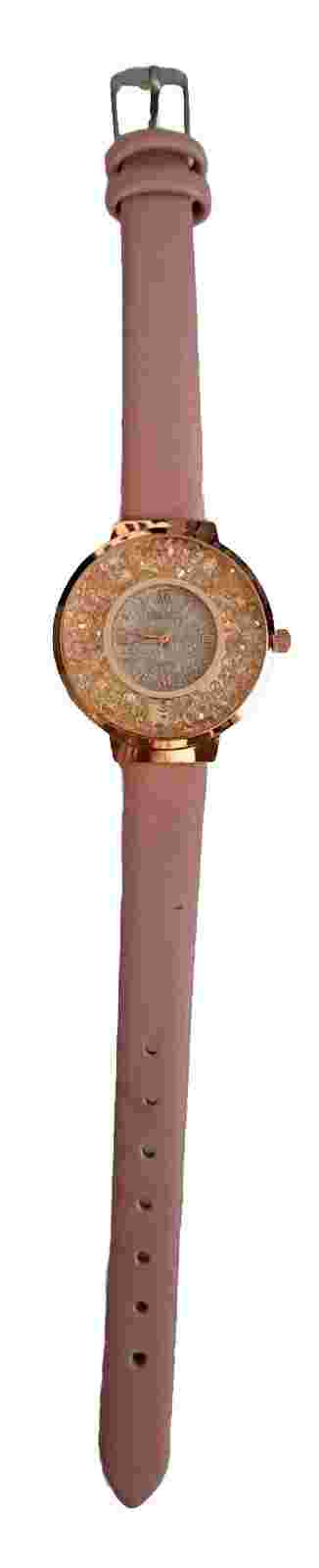 Yolako Women's 8.5" Rose Gold Gemmed Watch Blush Band New