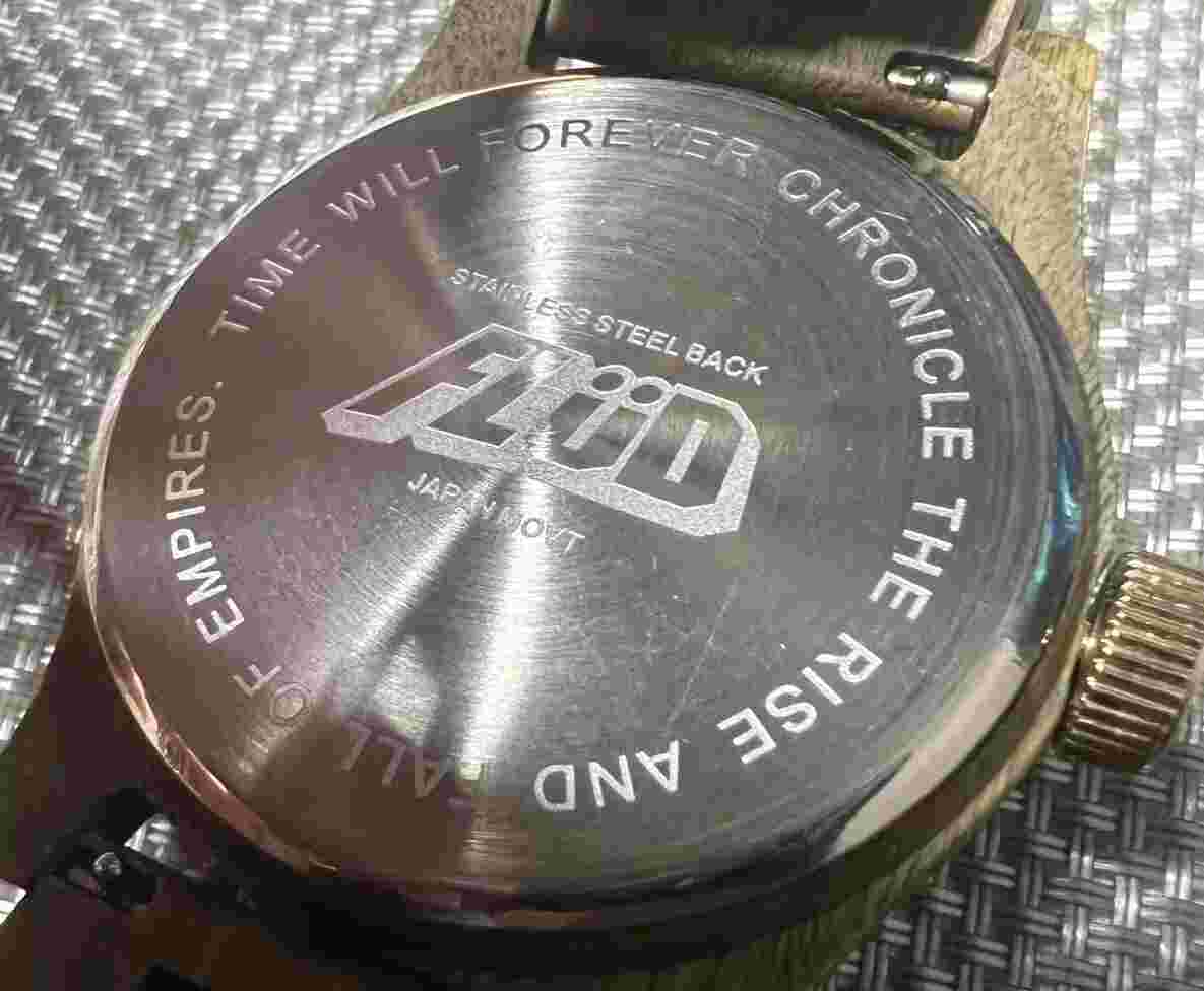 FLUD 48MM WOODEN MEN'S Left Handed WRISTWATCH WITH NEW BATTERY