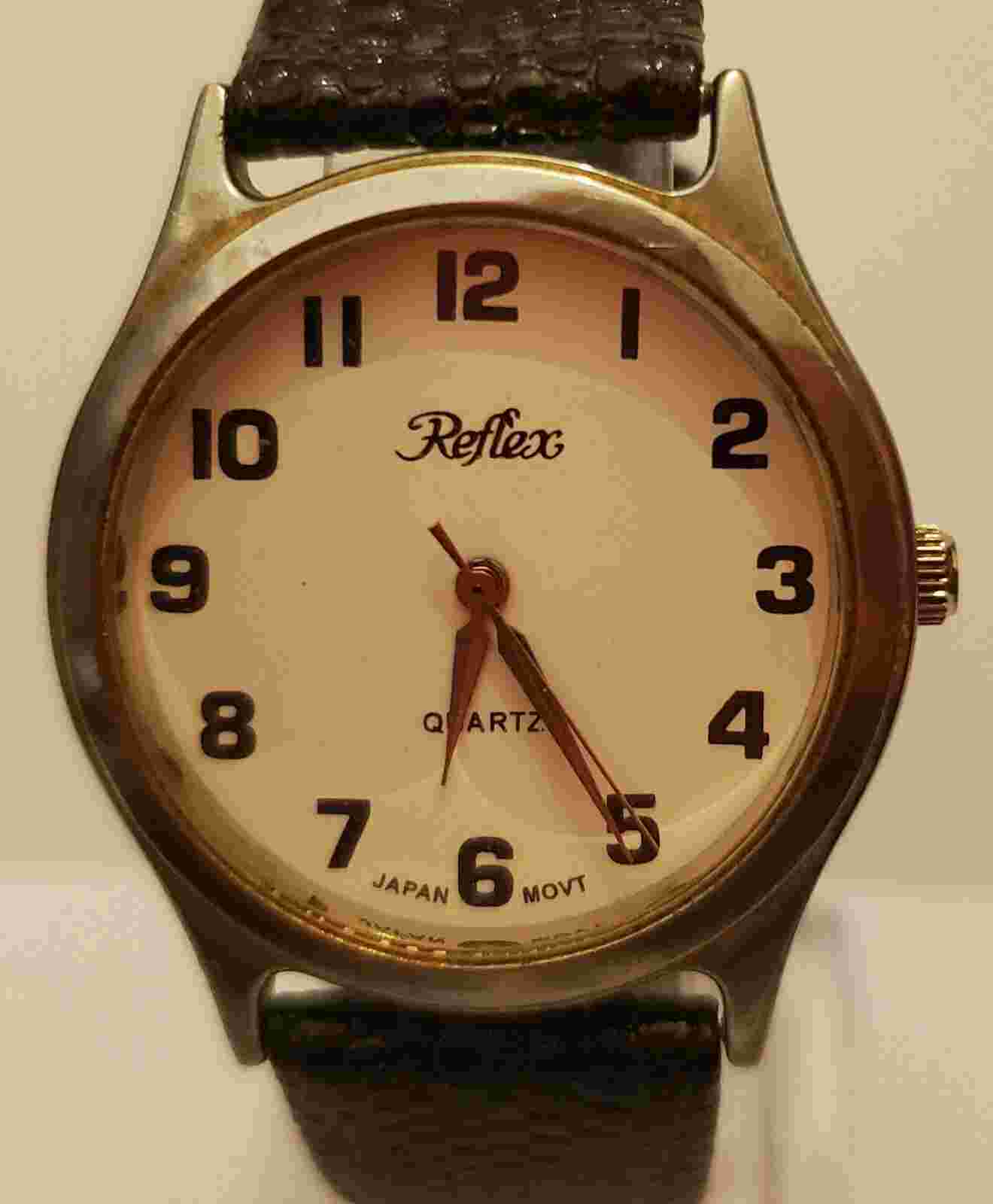 Ladies Reflex Watch With Black Snakeskin Look Strap