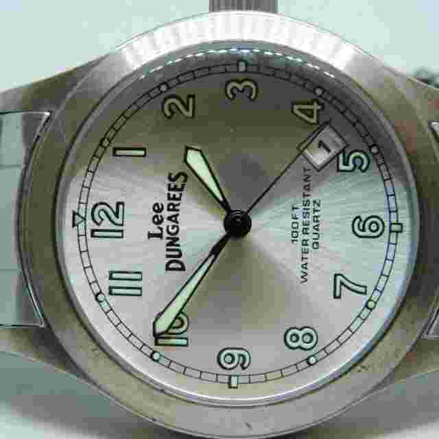 Lee Dungarees LET031 Silver Tone Quartz Analog Men's Watch Sz. 7 1/4"