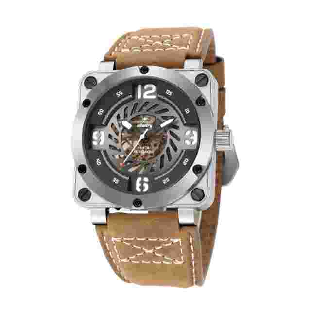 Infantry Aviateur Falcon Brown Leather Strap Men Watch AVR-003-SKL-01