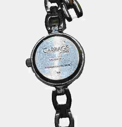 Woman's Carriage brand quartz swiss Watch with gold & silver tone chain band