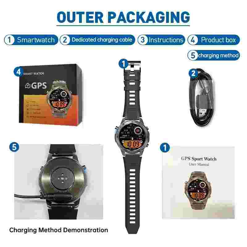 SKMEI with Accurate GPS Tracking Outdoor sports swimming waterproof 1.43-inch