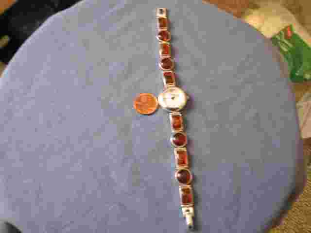 H553 ladys sterling silver amber VIVANI quartz watch bracelet