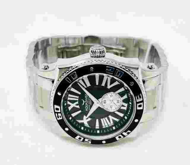 AQUASWISS Swissport G Sporty Black Dial Stainless Steel 46mm Men's Watch