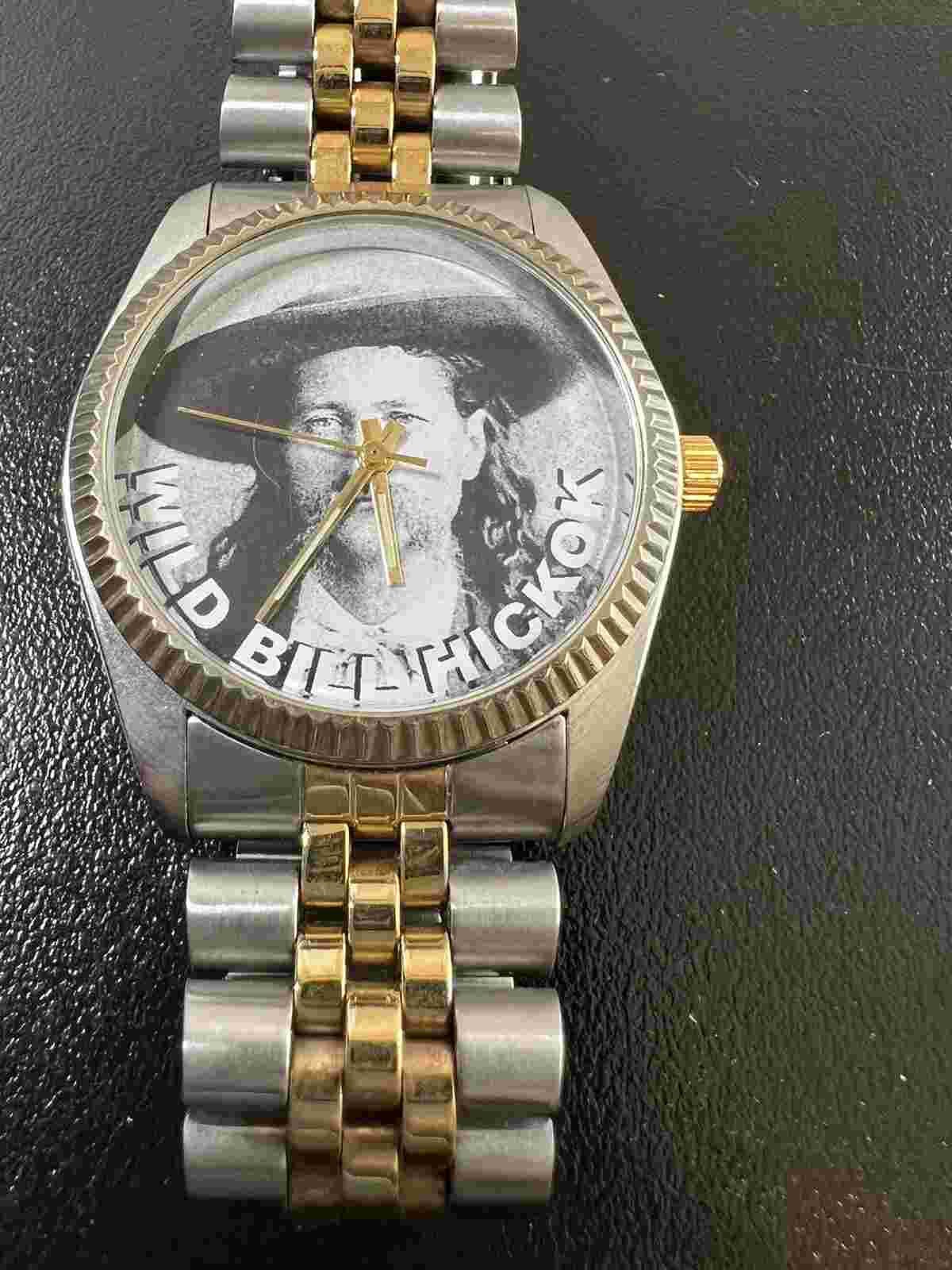 Nelsonic Wild Bill Hickok Wrist Watch Silver Tone and Gold Tone Untested