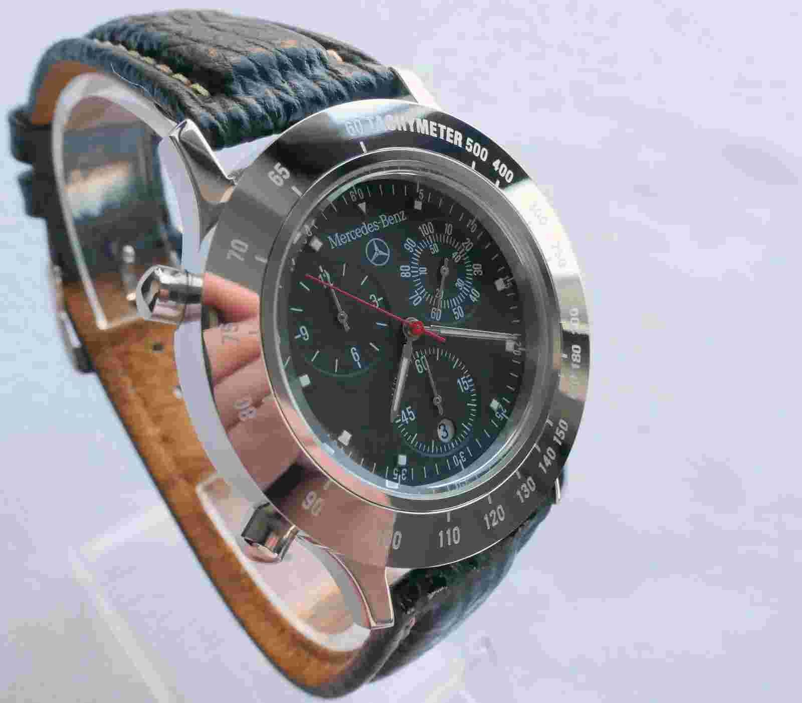 Mercedes Benz Classic Sport Car Driver Acessory Fortis Alarm Chronograph Watch