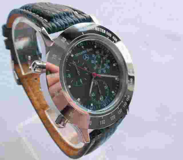 Mercedes Benz Classic Sport Car Driver Acessory Fortis Alarm Chronograph Watch