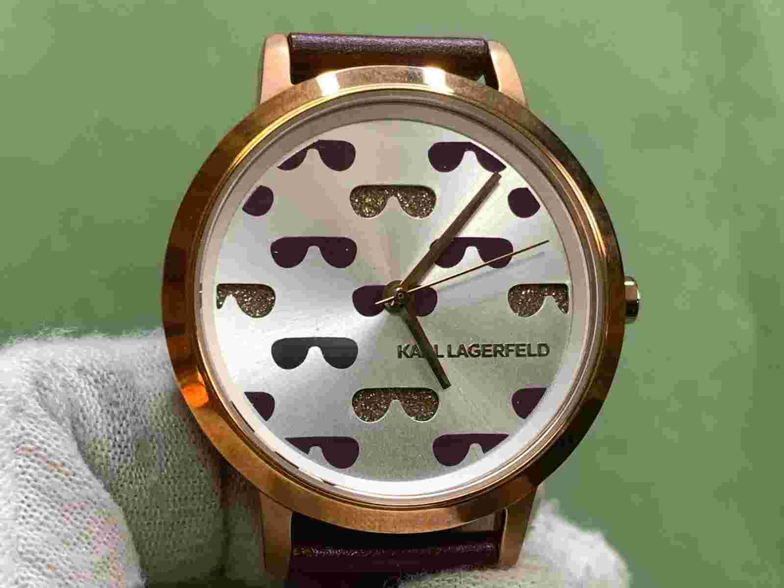 KARL LAGERFELD KL-2230 Brown Leather Strap 3 ATM S/S QUARTZ WOMEN'S WRIST WATCH