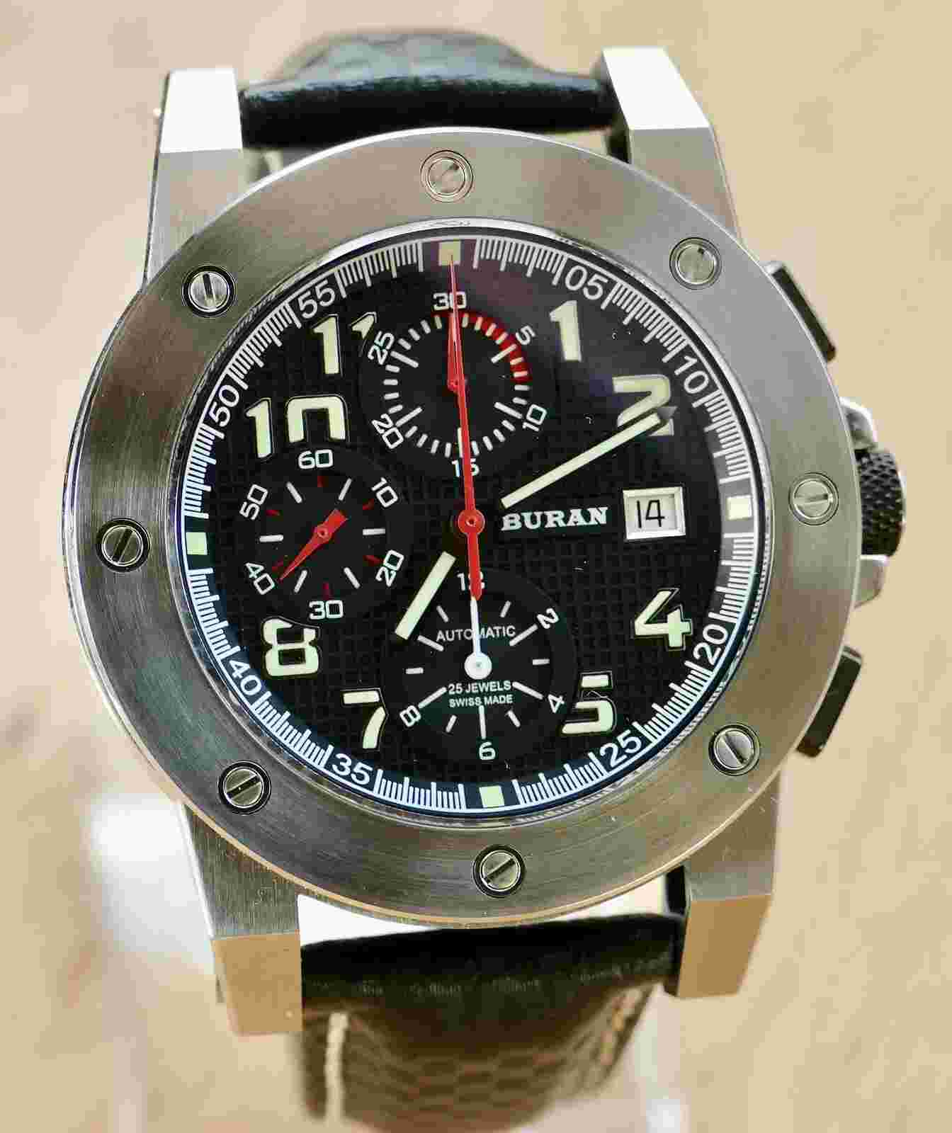New LE Buran B50 SA Sport Aero 7750 Chronograph Watch Uhr Orologio