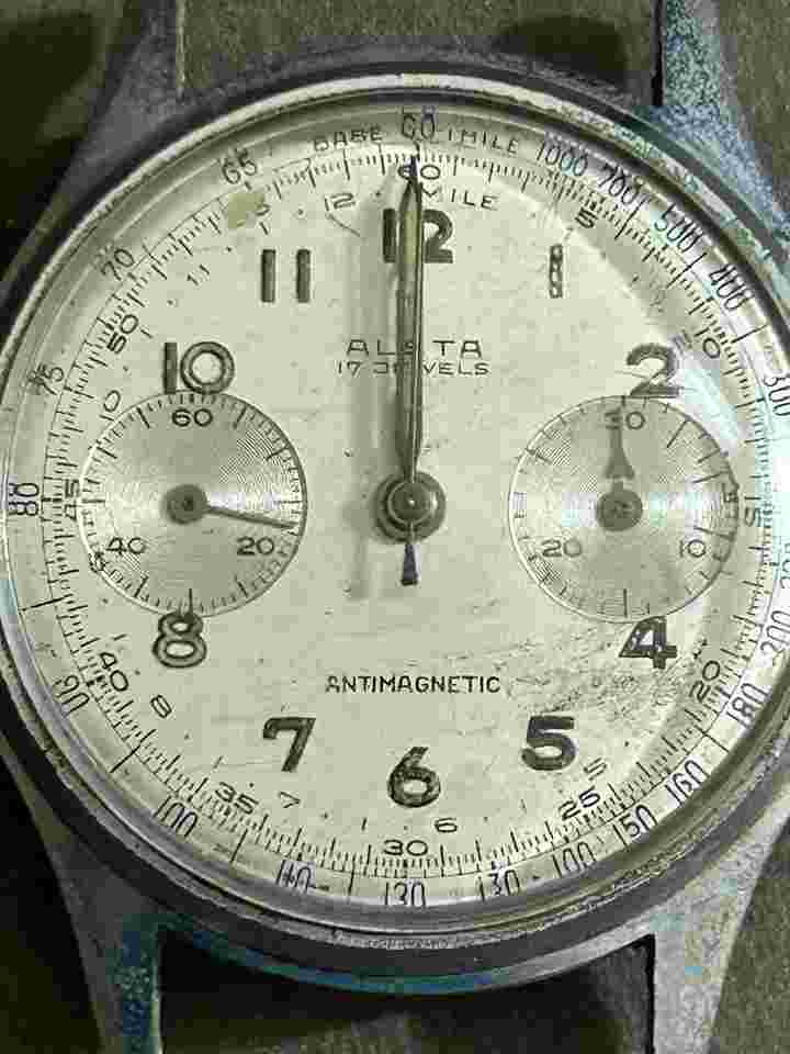 NICE VINTAGE ALSTA 17J CAL 188 CHRONOGRAPH MENS WATCH