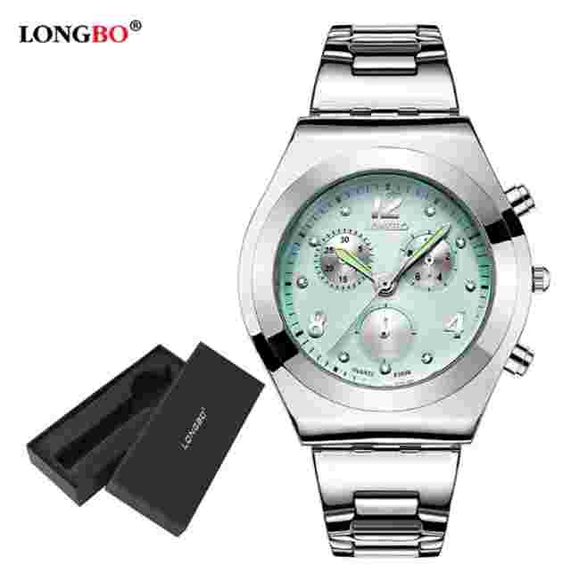 LONGBO Women's Silver Steel Japanese Movement Quartz Watch & Gift Box