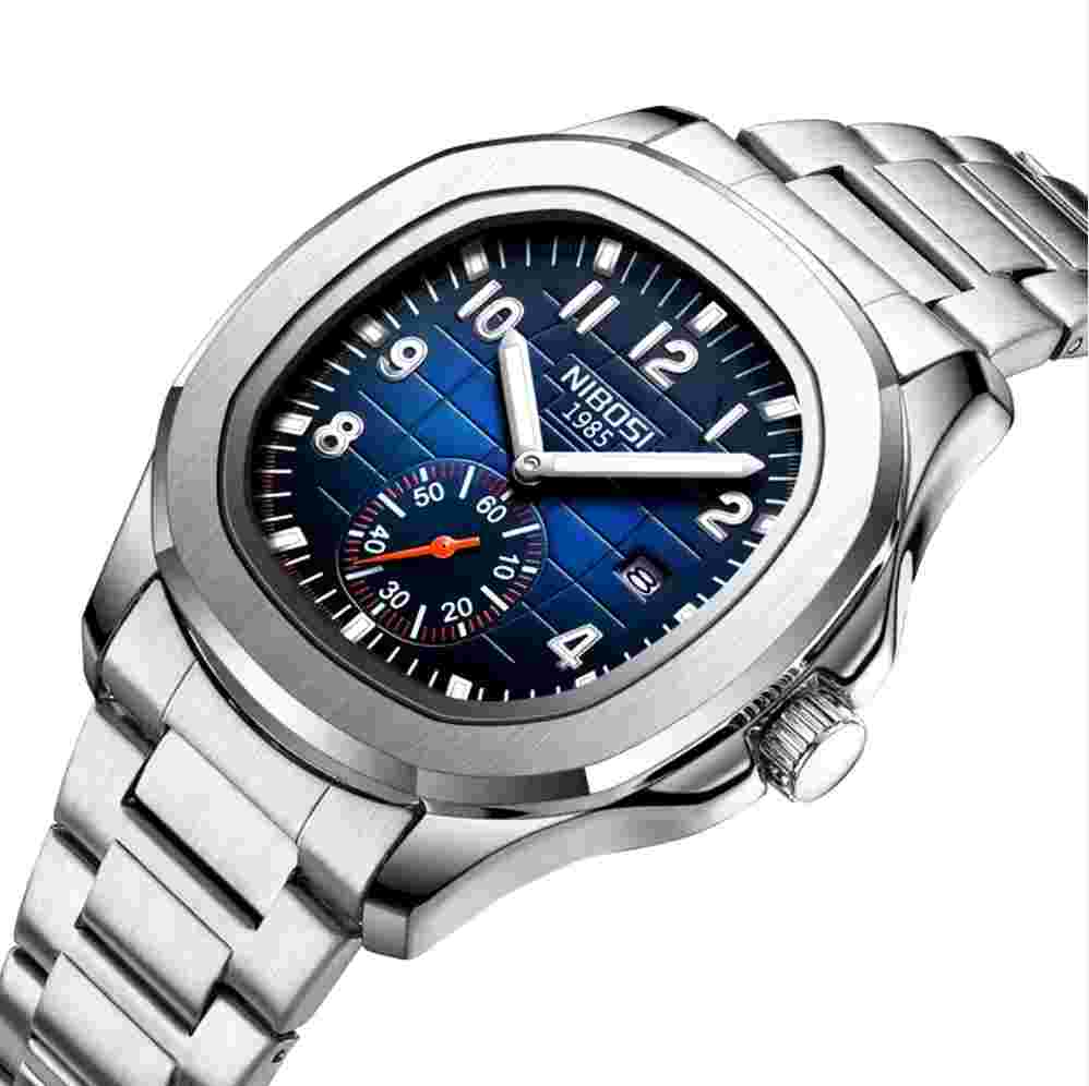 NIBOSI 2653 Fashion Mens Trendy Auto Date Chronograph Stainless Steel Automatic