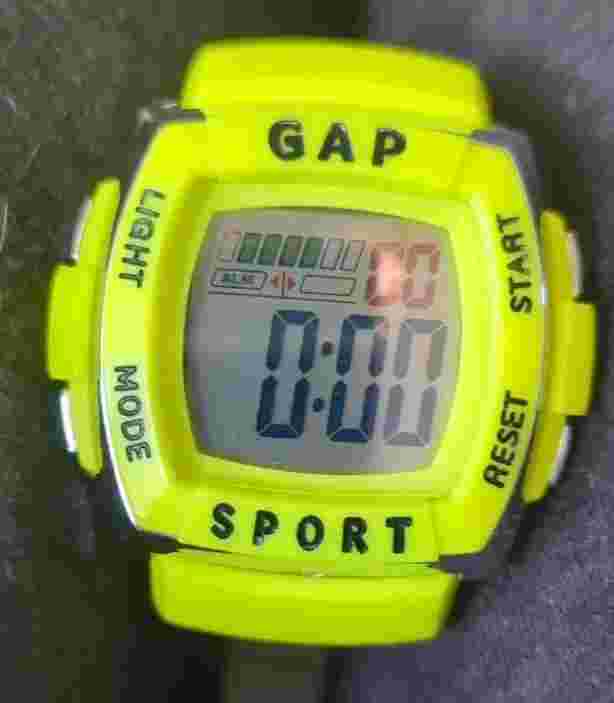 Gap Vintage Sport Slap Watch Camo Band Neon Bezel Light Multi Function Kid Teen