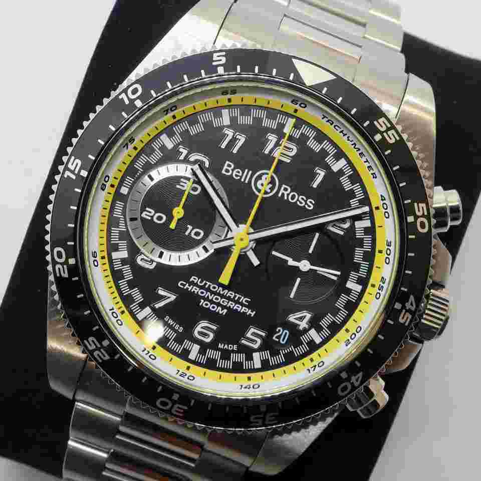 BELL & ROSS WATCH BRV394-RS20/SST LIMITED TO 999 PIECES CHRONOGRAPH AT MEN'S F/S