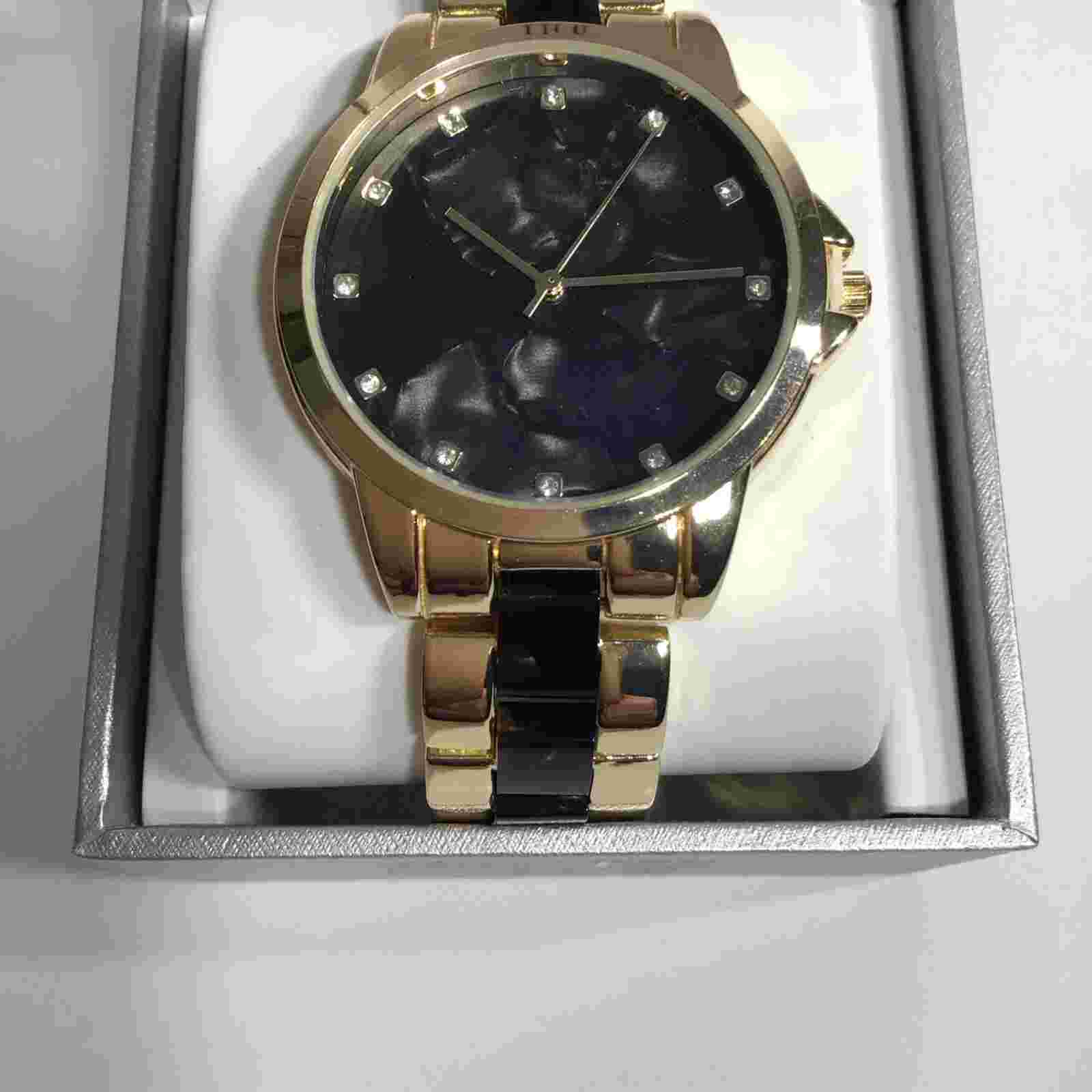 INC Fashion Watch Gold Tone Stainless Crystal Design