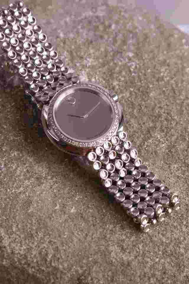 New Womens Movado Trembrili 0605370 0.23ct.aprx.custom set real Diamond Watch