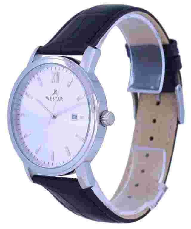 Westar 50244STN107 Leather Strap Quartz Analog Dress 50M Men's Wristwatch
