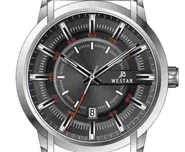 Westar Profile Stainless Steel Black Dial Quartz 50229STN803 50M Mens Watch