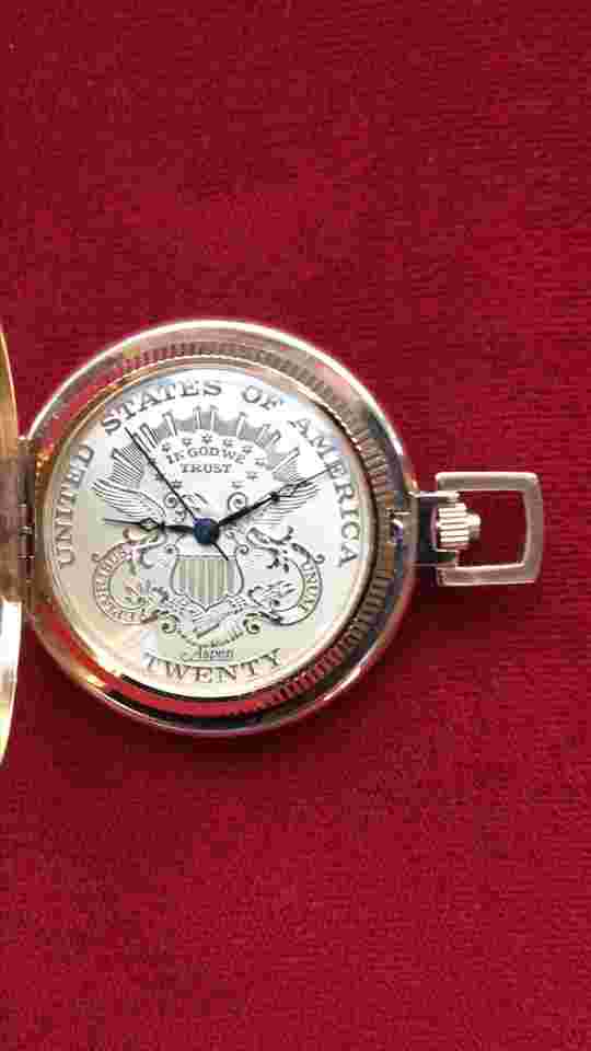 Vintage Aspen Quartz  Pocket Watch. Swiss MOVMT. 1 jewel. Engraved. Parts Only