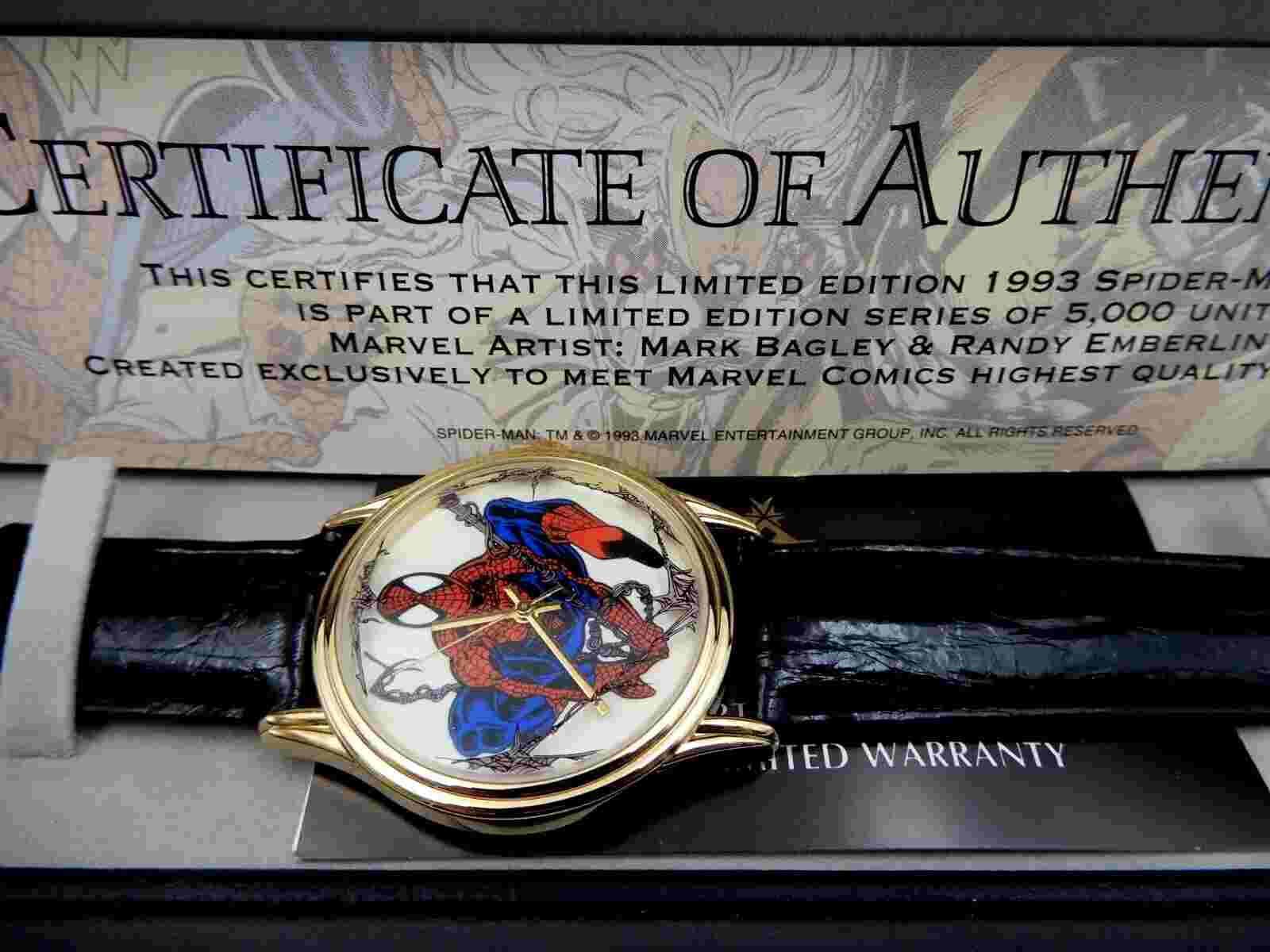 NEW SPIDER-MAN 1993 LIMITED EDITION FANTASMA WATCH #4168 OF 5000 WITH BOX & COA
