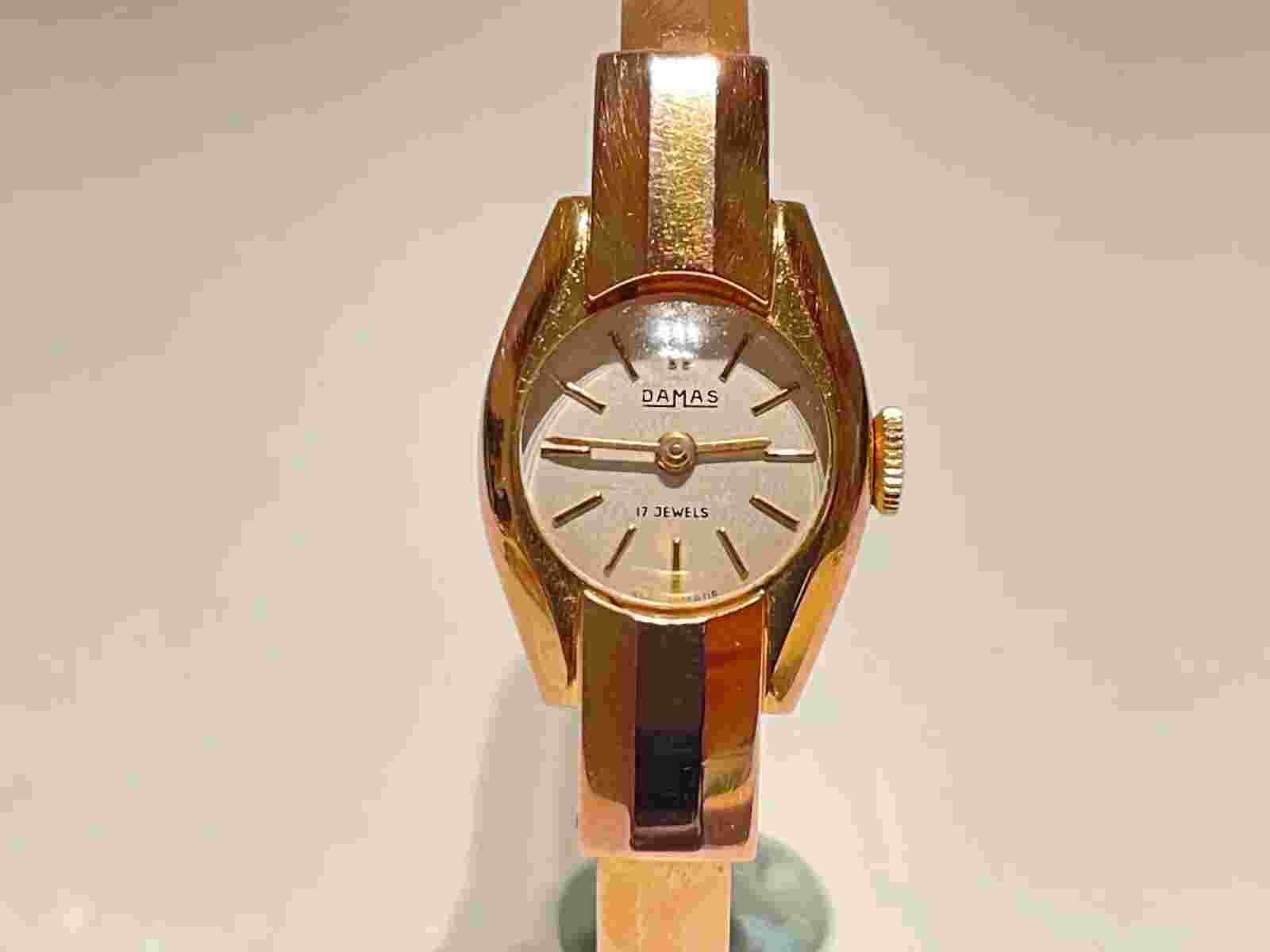 VINTAGE RARE LUXURY GOLD PLATED LADIES MECHANICAL WATCH BRACELET "DAMAS"