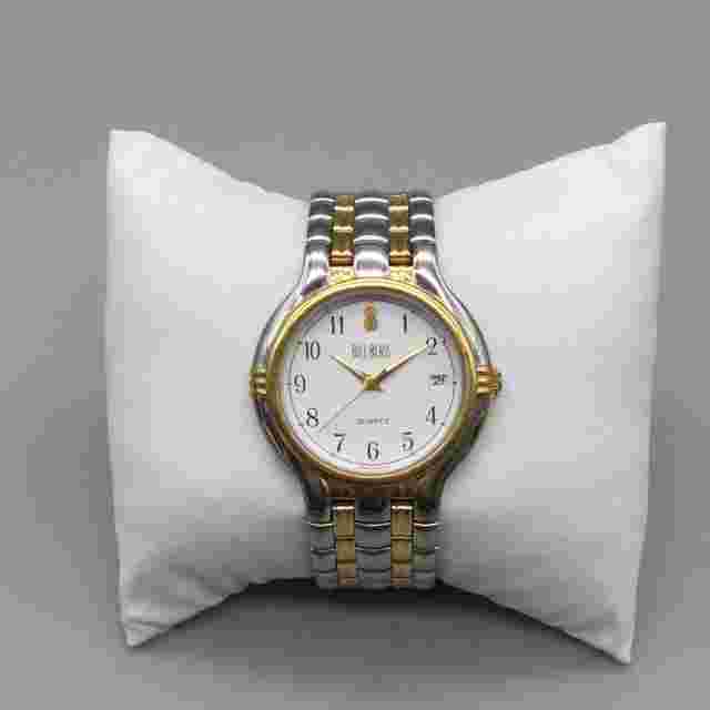 Bill Blass Midsized Face Women's 33mm Two Tone Silver Gold Date Watch 236-vx32