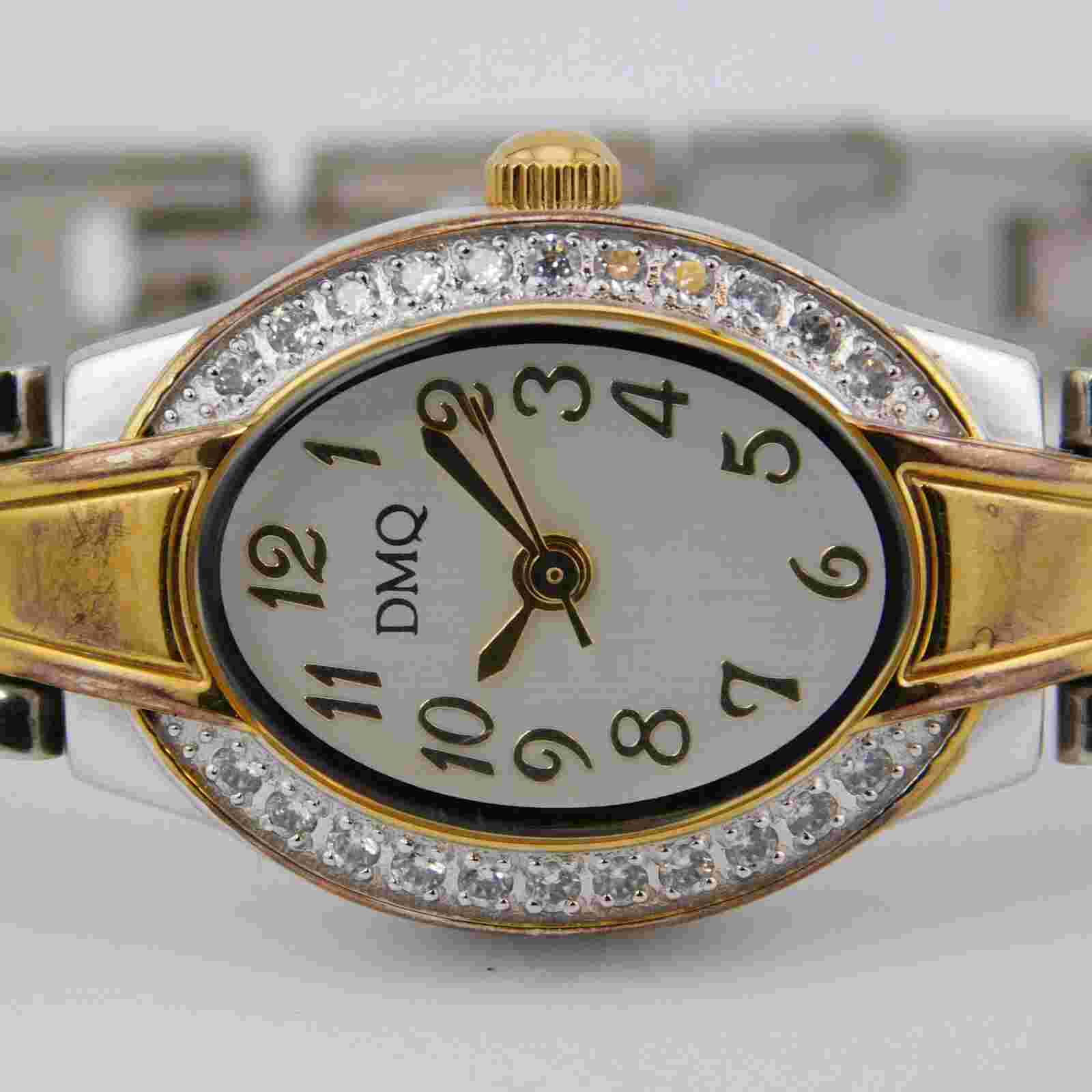 DMQ DIQ005 Two Tone Quartz Analog Women's Watch Sz. 7" New Battery