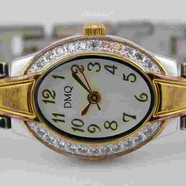 DMQ DIQ005 Two Tone Quartz Analog Women's Watch Sz. 7" New Battery