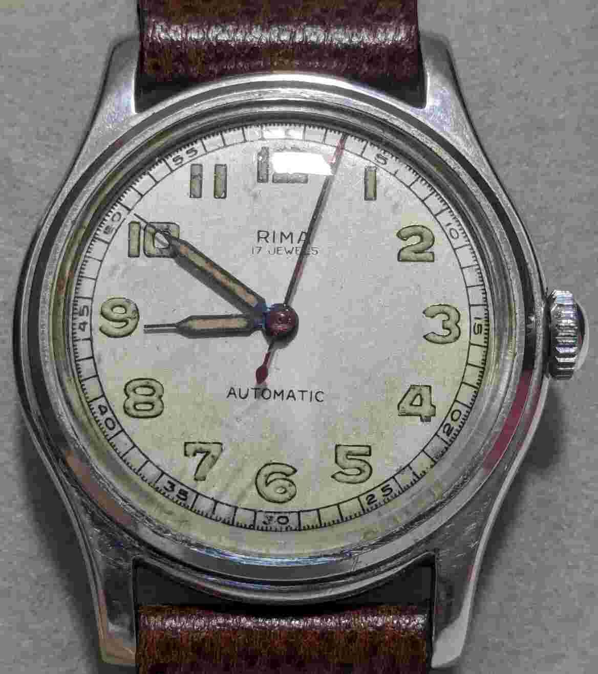 Vintage Rima 17 Jewels Bumper Automatic Men's Watch 1950s? A.S. 1250