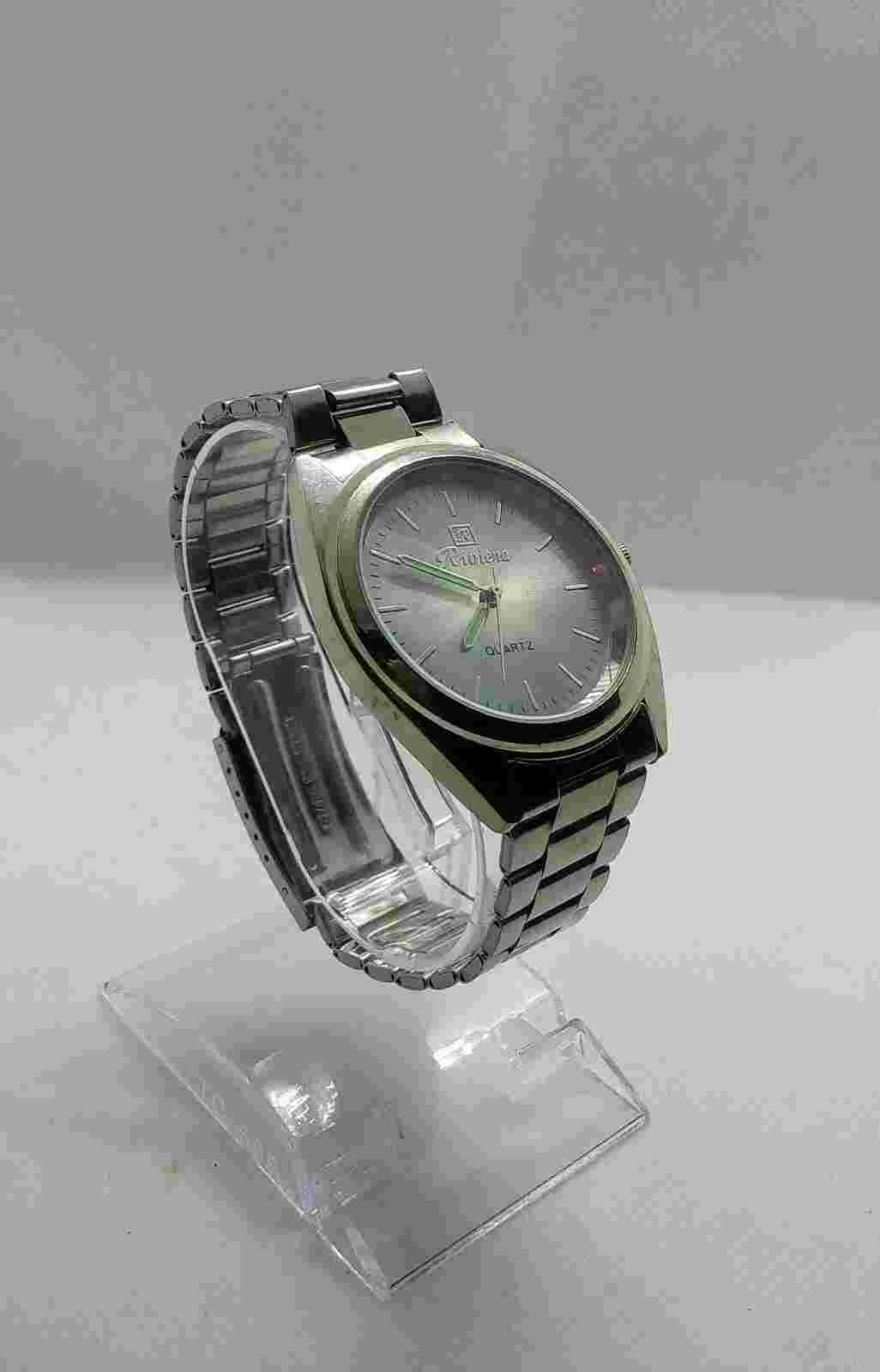 Riviera Watch Gents Men Silvertone color Chain Bracelet Strap