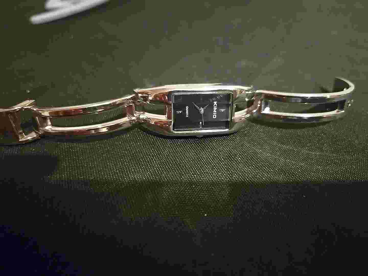 Women's Kimio Quartz Watch Silver Tone Bracelet Adjustable Band Tested & Works