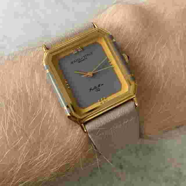 Ladies Solvil Et Titus Feille D’or Gold Plated Diamond Marker Quartz Watch - Box