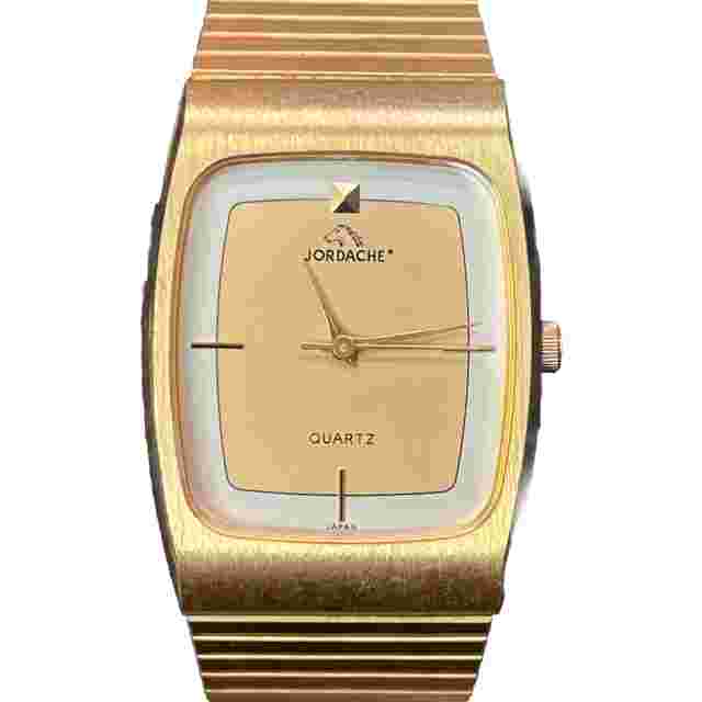 VINTAGE Jordache Analog Quartz Gold Tone Adjustable Link Watch NEW BATTERY